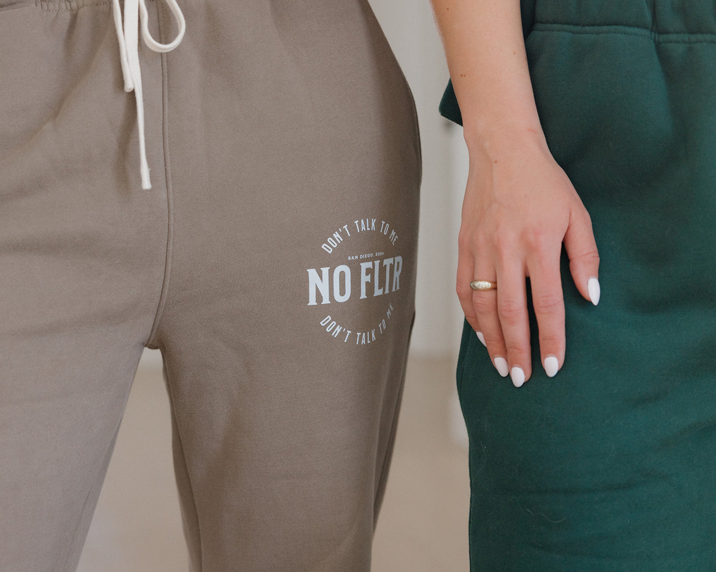Don't talk to me fleece lined straight leg pants