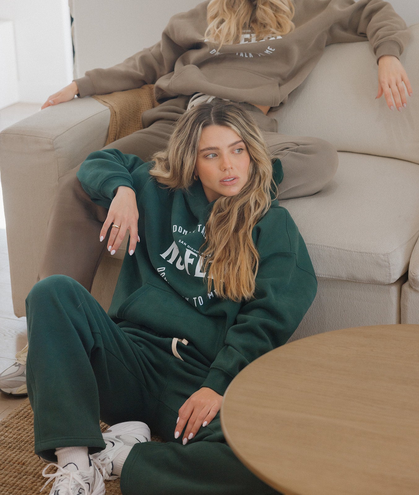 Don't talk to me fleece lined straight leg pants