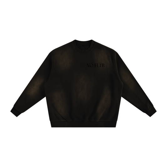 Classic crewneck in sunfaded black
